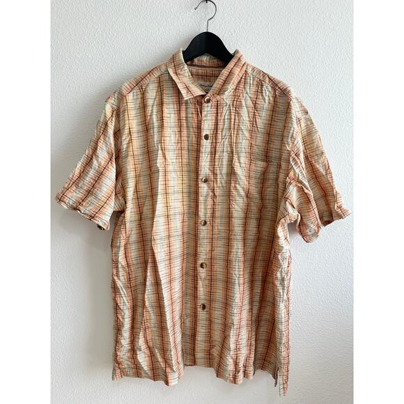 Tommy Bahama Mens Original Fit Size XL Silk/Cotton Blend Coconut Button Up Peach - Picture 1 of 7